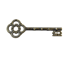 Ключница из латуни золотой ключик AL-80-305-ANT
